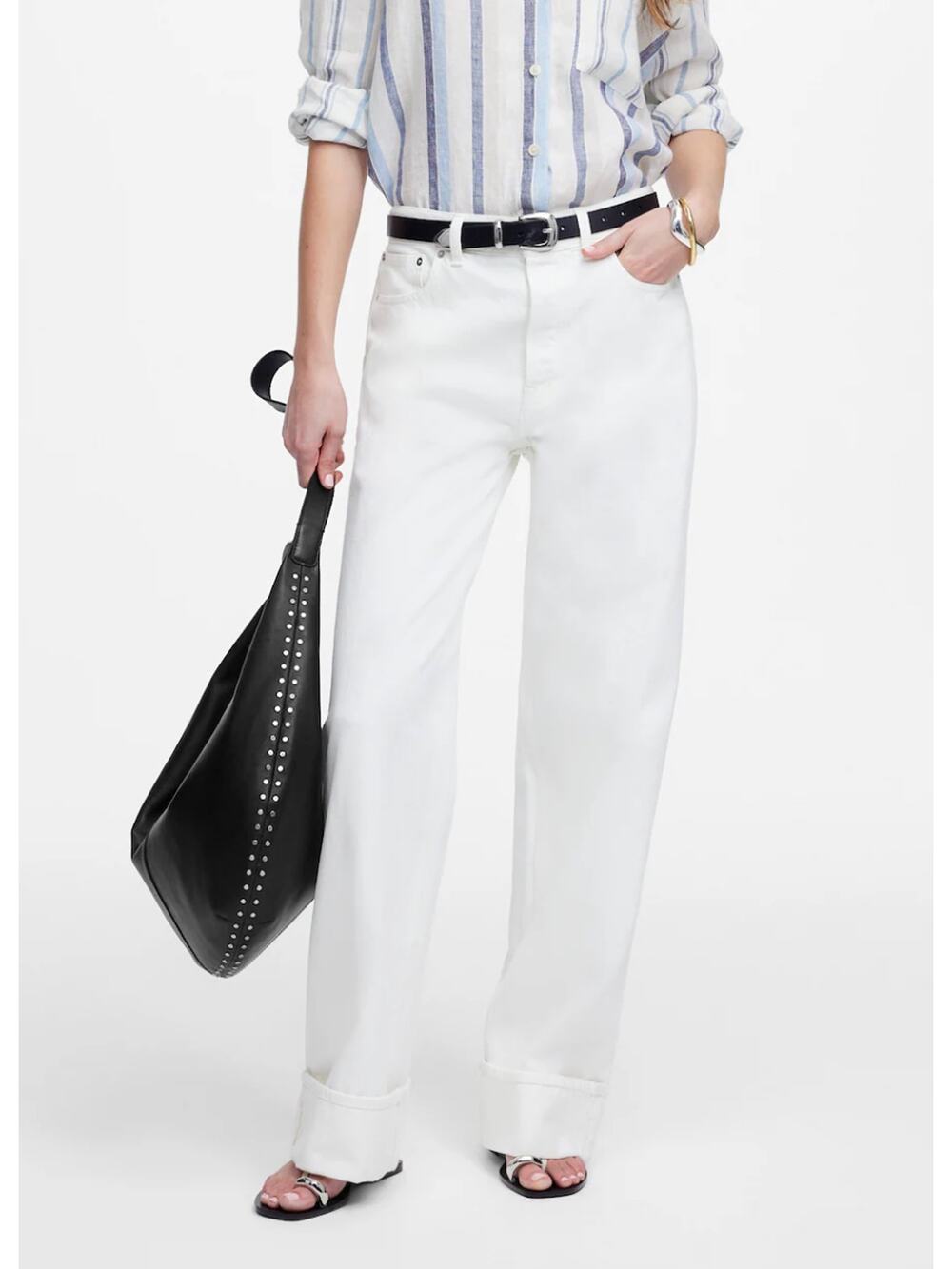 Madewell | NWT Low-Slung Baggy Jean White Wide Leg Denim | Sz 33
